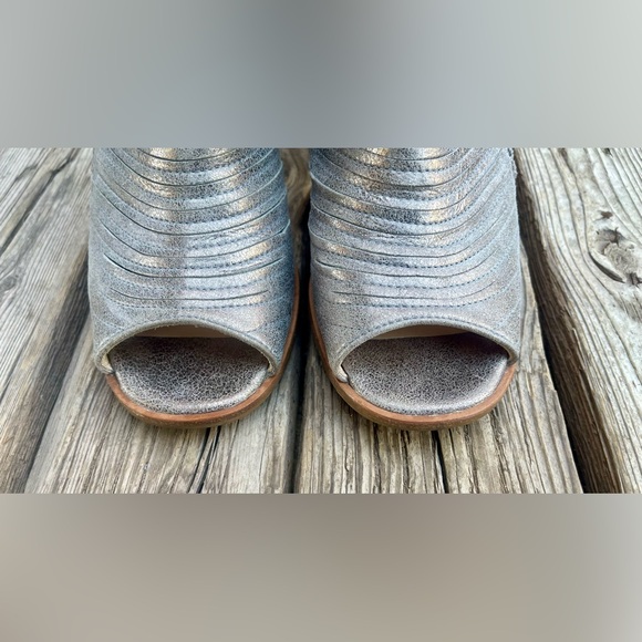 $375PAUL GREEN Cayanne Leather Peep Toe Sandal BOOTIE SMOKE LEATHER sz.UK4 US6.5 - Picture 3 of 10